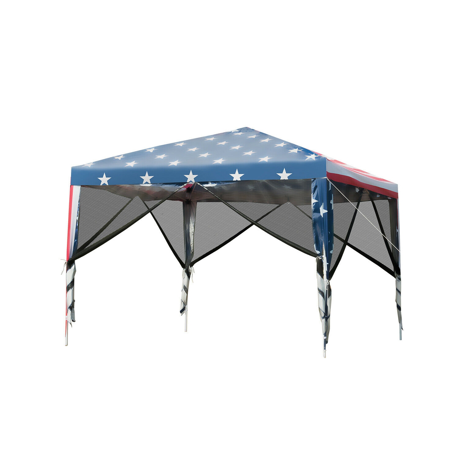 Gymax 10' x 10' Outdoor Pop-up Canopy Tent w/ Mesh Sidewalls Carrying Bag