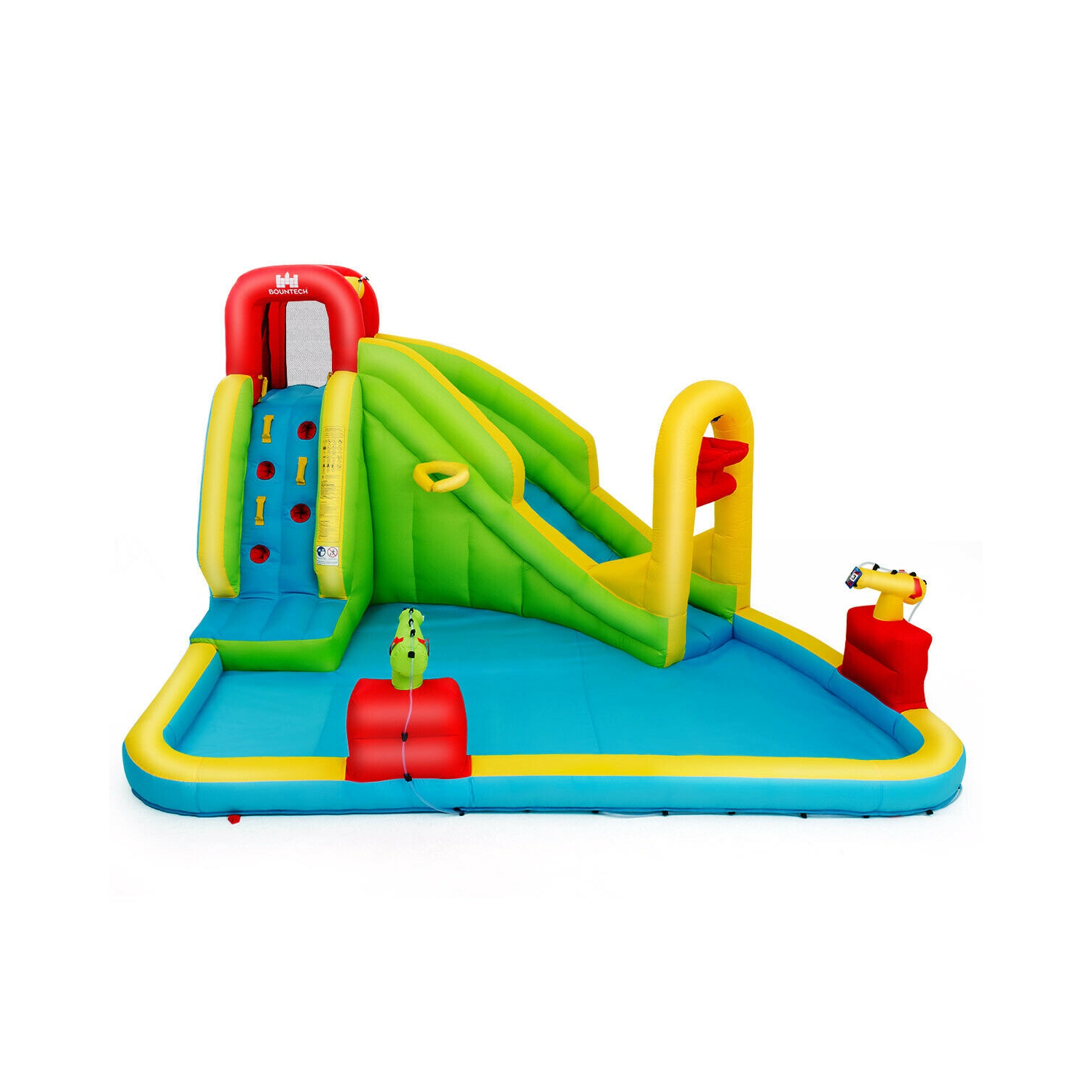 Gymax Outdoor Inflatable Splash Water Bounce House Jump Slide w/Blower