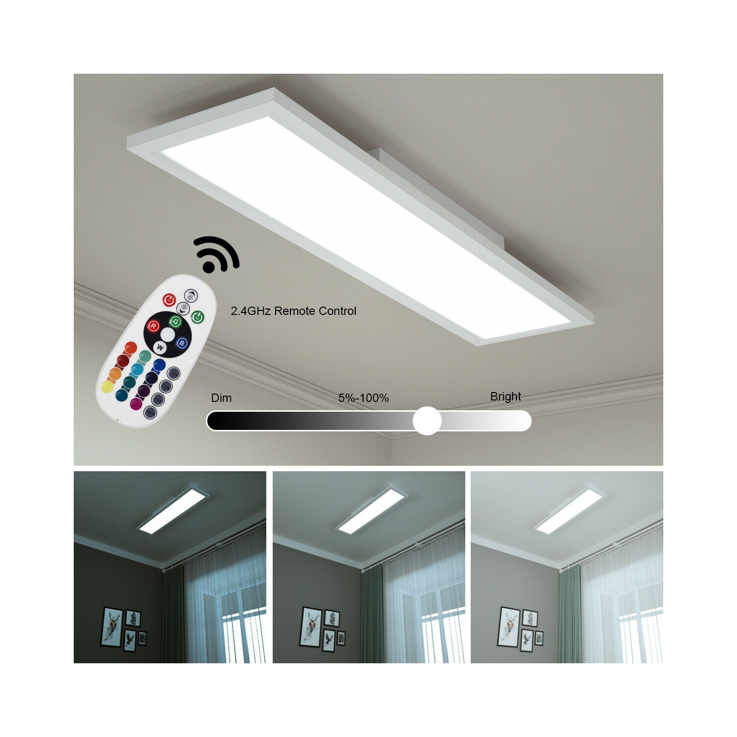 Gymax 18W RGB LED Ceiling Light w/ APP & Remote Control Home