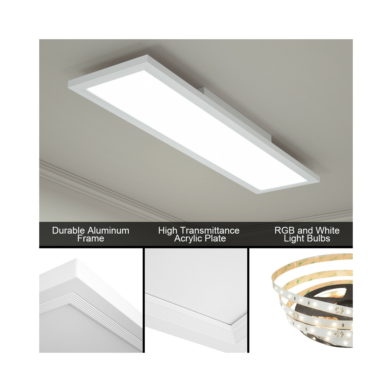 Gymax 18W RGB LED Ceiling Light w/ APP & Remote Control Home