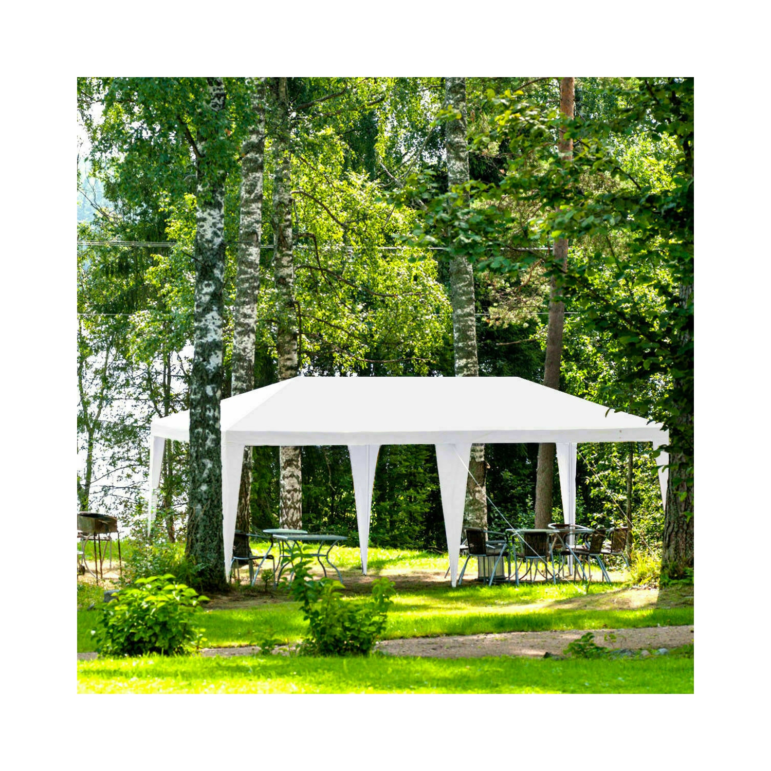 Gymax 10'x20' Outdoor Canopy Weather-resistant Tent Wedding Party Tent 4 Sidewalls W/Carry Bag