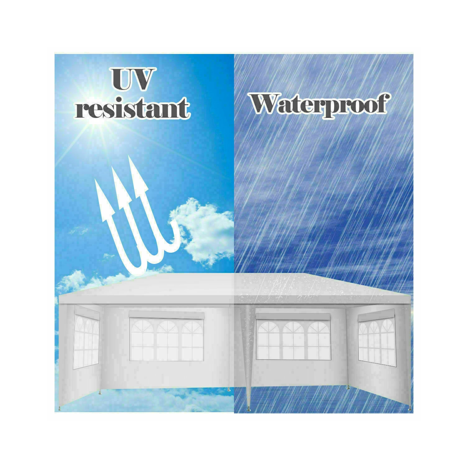 Gymax 10'x20' Outdoor Canopy Weather-resistant Tent Wedding Party Tent 4 Sidewalls W/Carry Bag