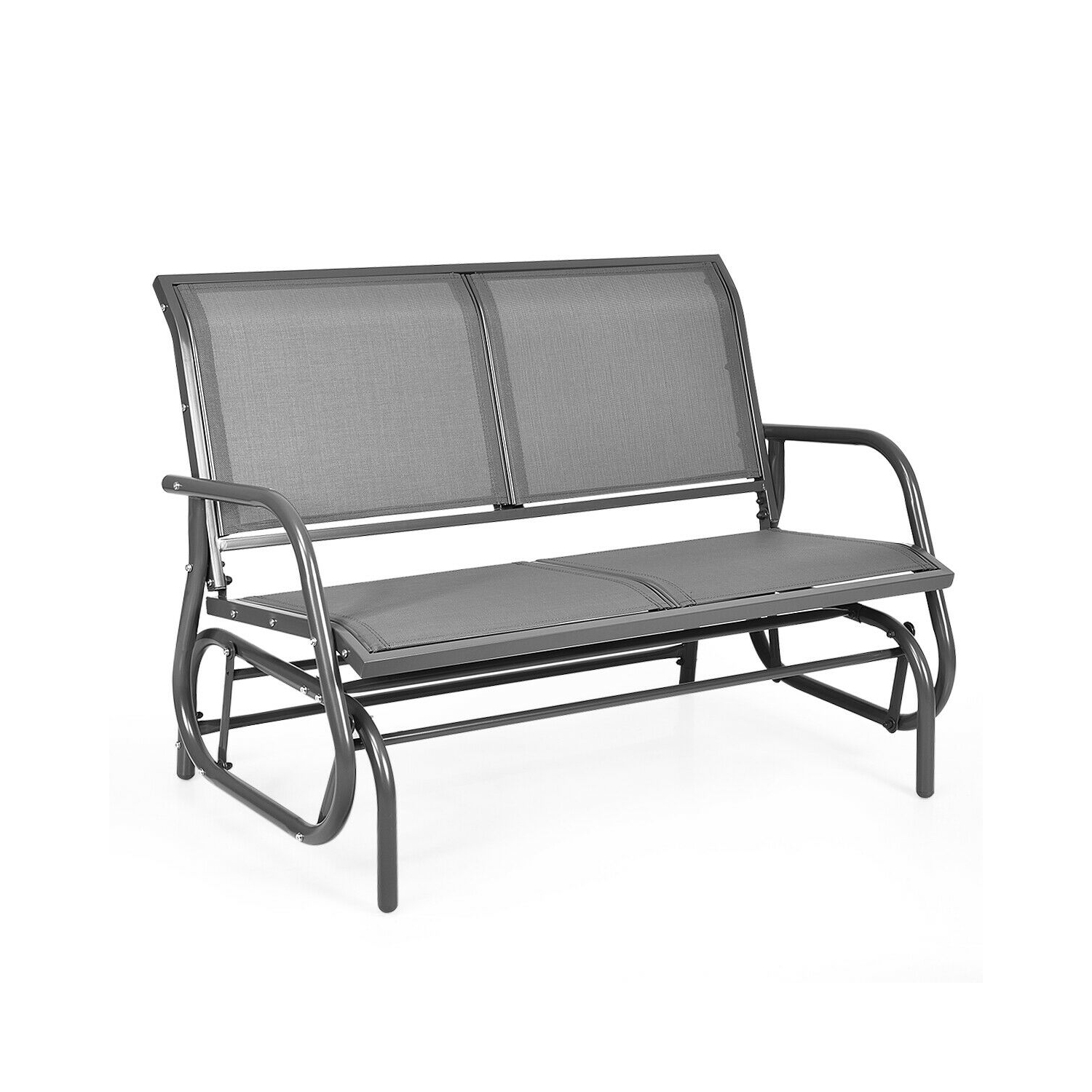 Chaise balançoire d'extérieur, banc de terrasse confortable pour 2 personnes,Gris