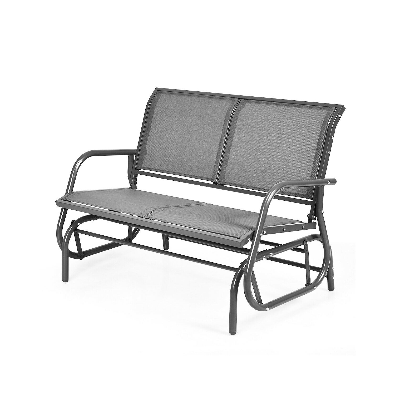 Chaise balançoire d'extérieur, banc de terrasse confortable pour 2 personnes,Gris