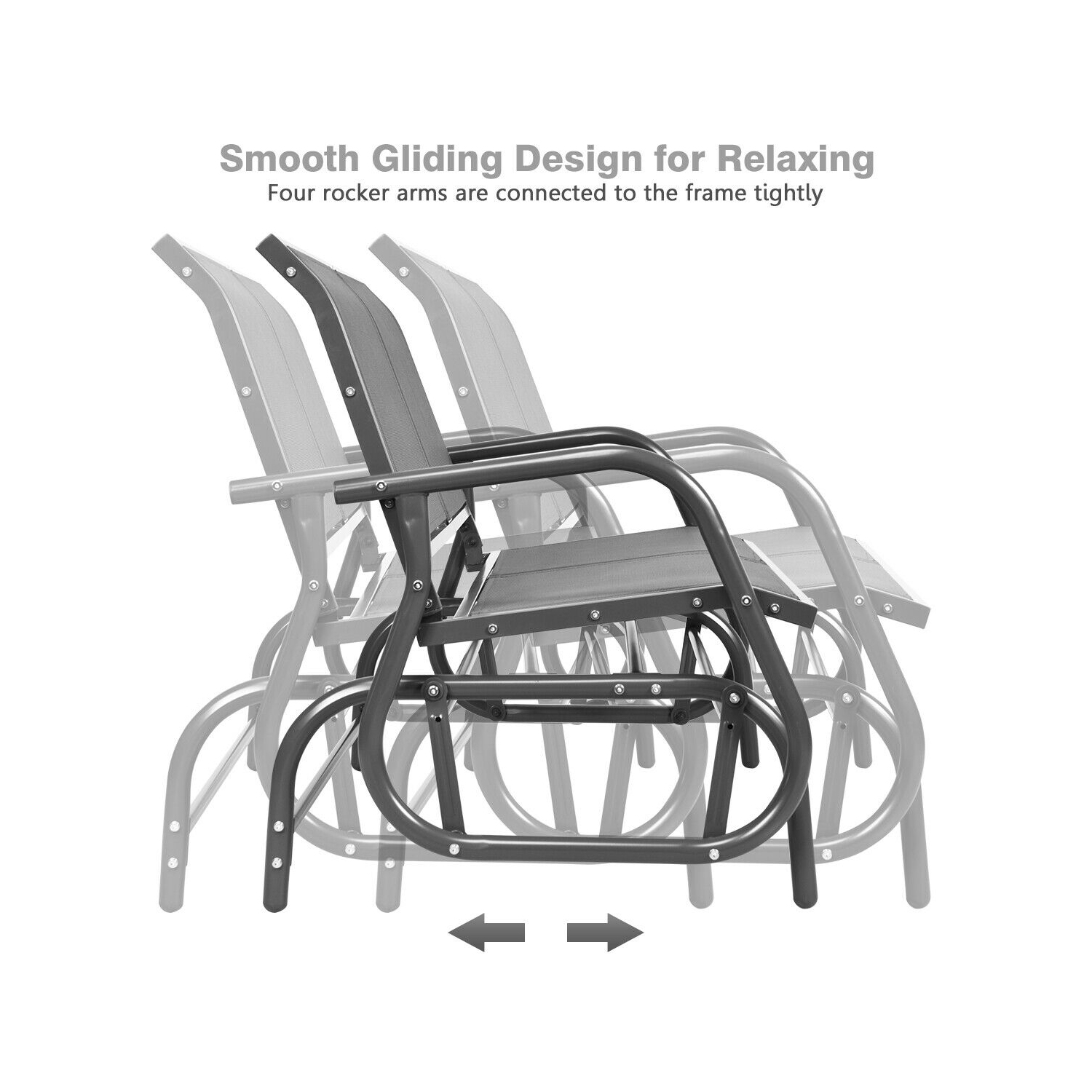 Chaise balançoire d'extérieur, banc de terrasse confortable pour 2 personnes,Gris