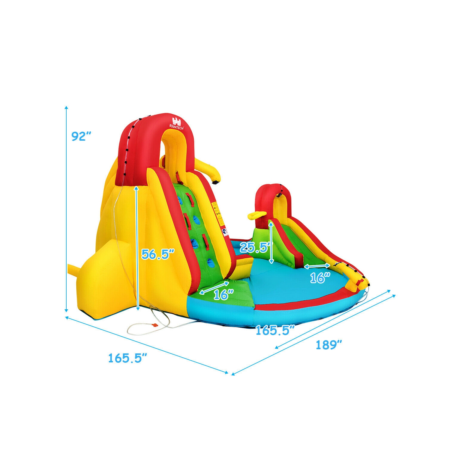 Gymax Kids Gift Inflatable Water Slide Park Bounce House w/480W Blower