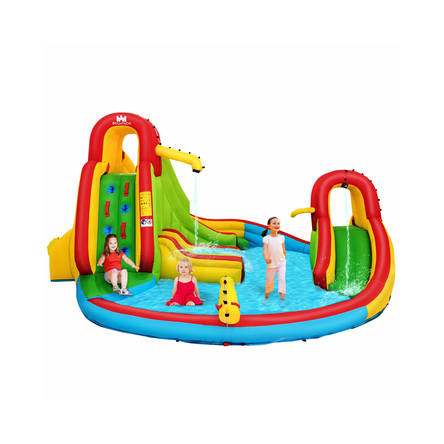 Gymax Kids Gift Inflatable Water Slide Park Bounce House w/480W Blower