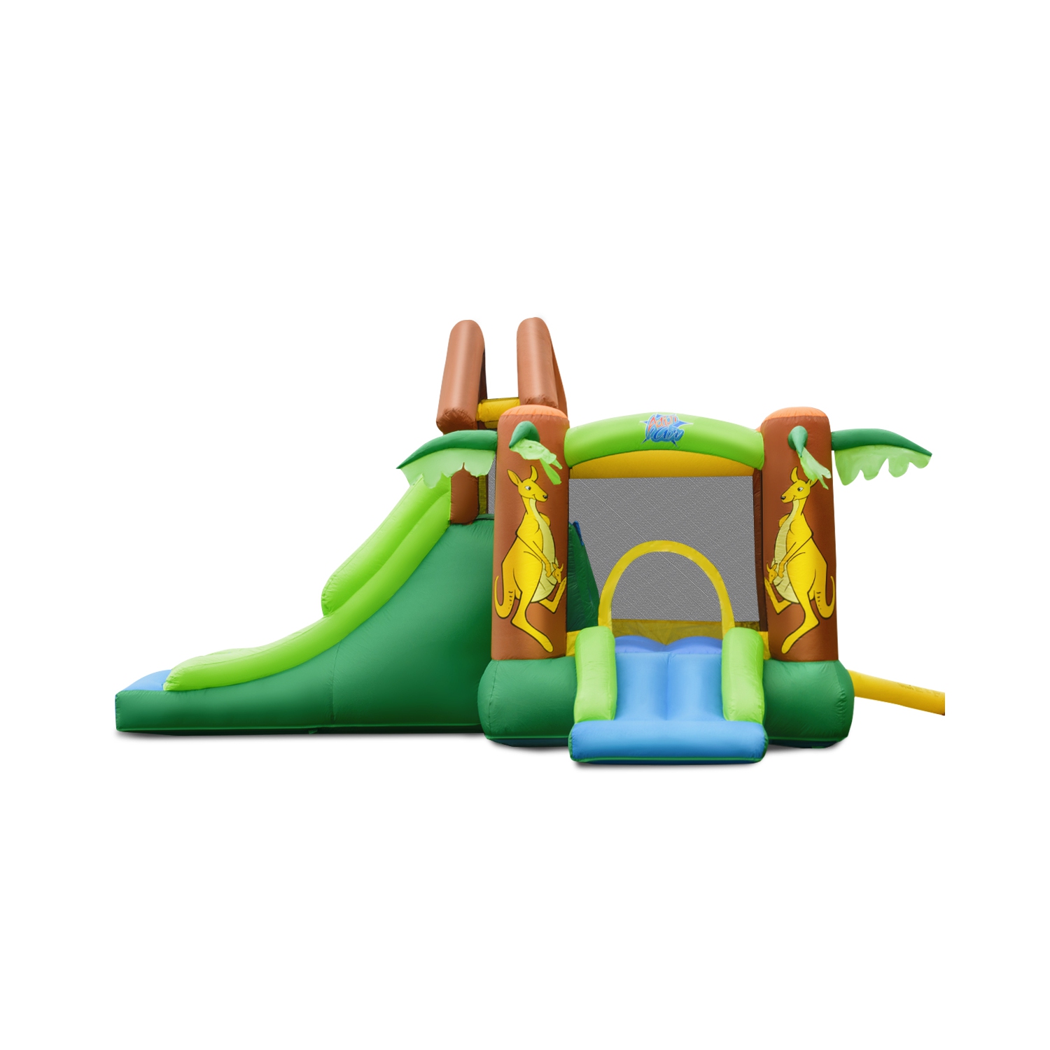 Gymax Inflatable Jungle Bounce House w/ Dual Slides Climbing Wall Jumping Area