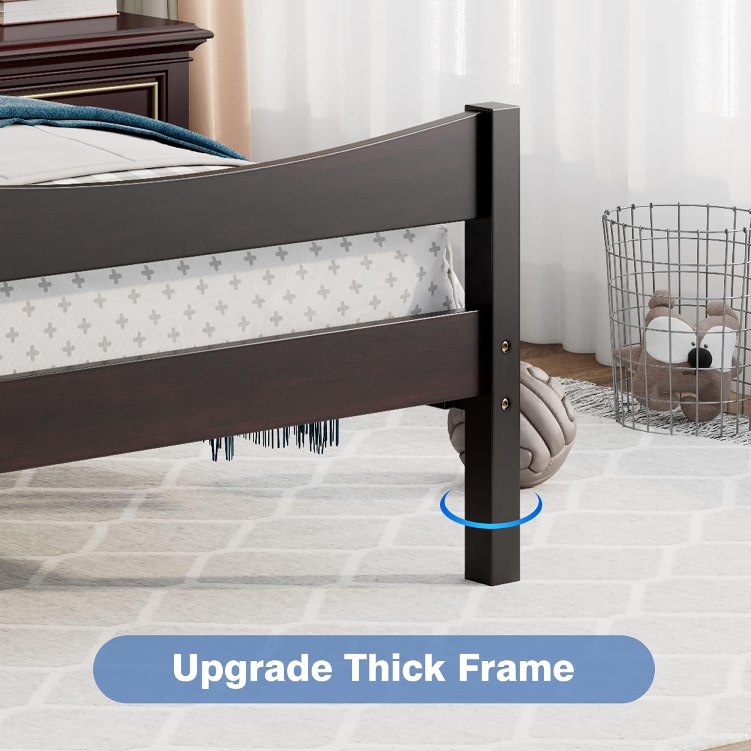 Gymax Twin Size Platform Bed Frame Foundation w/Headboard &Wood Slat Support Espresso