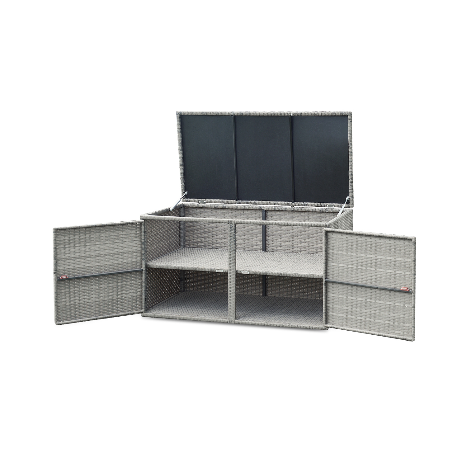 Gymax 88 Gallon Rattan Storage Box Outdoor Patio Container Seat w/ Shelf Door