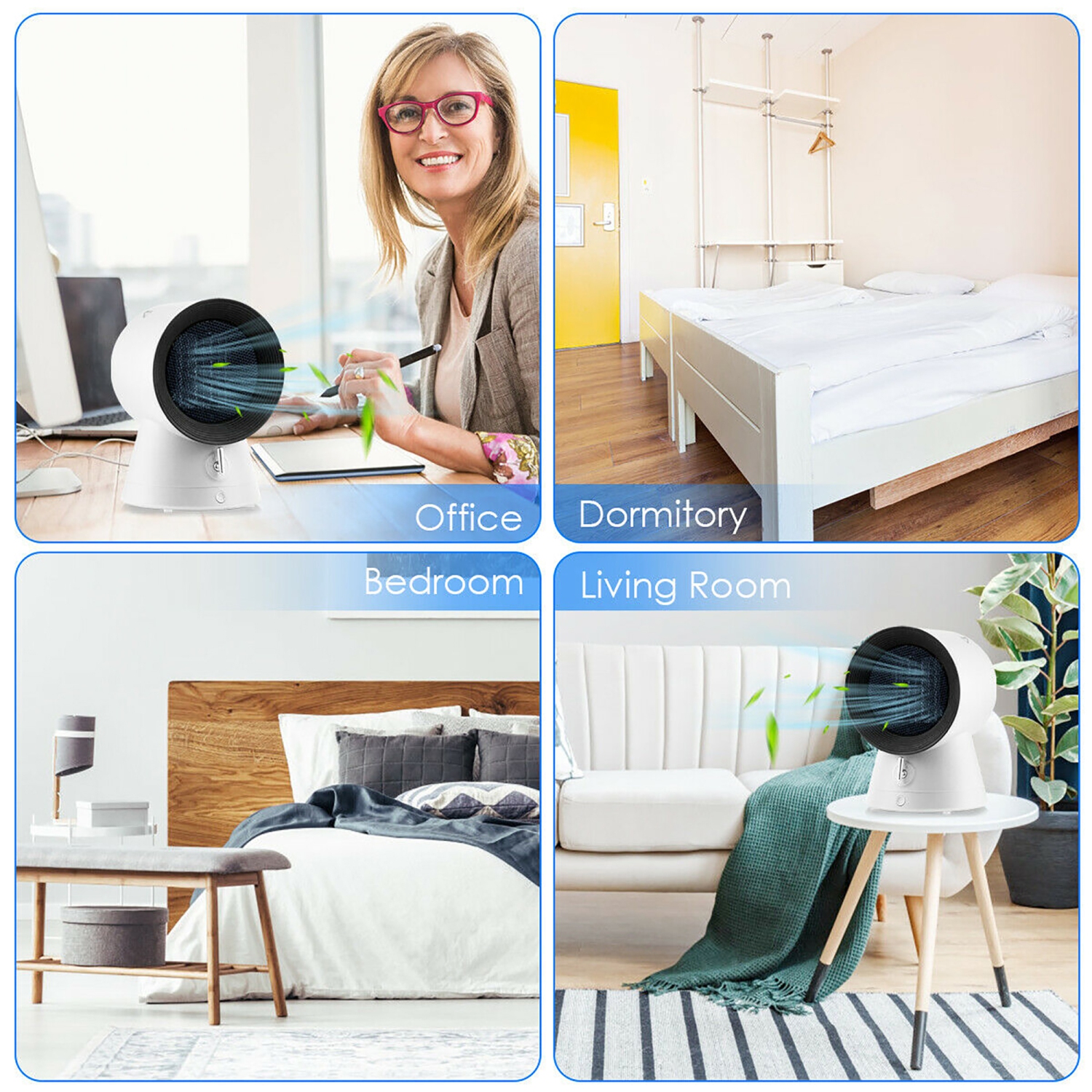 Costway 1500W Portable Space Heater Electric Desktop Heating Fan PTC Ceramic