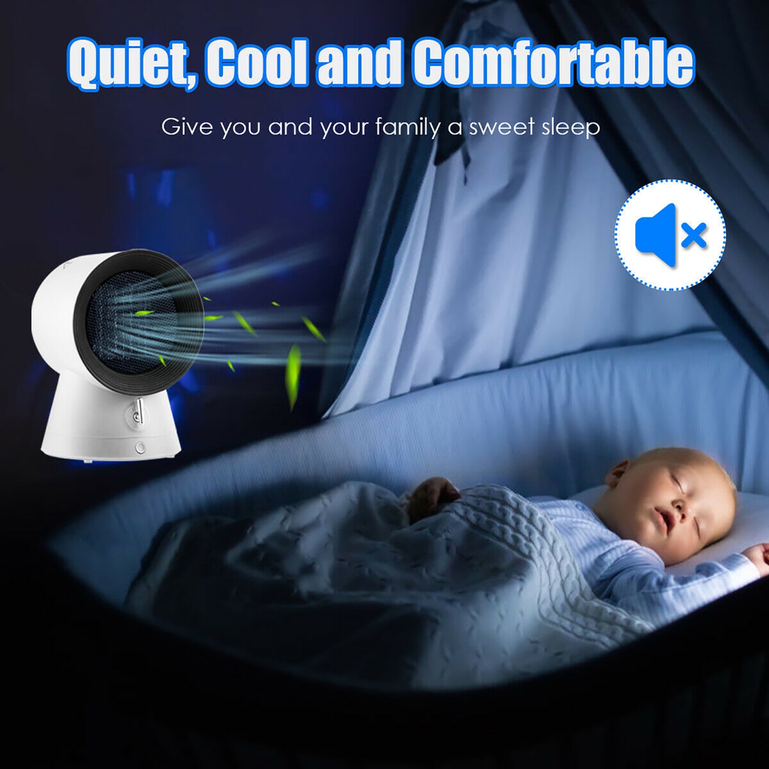 Costway 1500W Portable Space Heater Electric Desktop Heating Fan PTC Ceramic