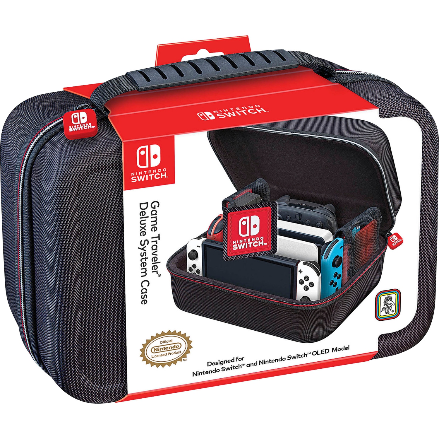 Nintendo Switch / OLED Switch System Carrying Case – Protective Deluxe Travel System Case – Black Ballistic Nylon Exterior – Official Nintendo Licensed Product