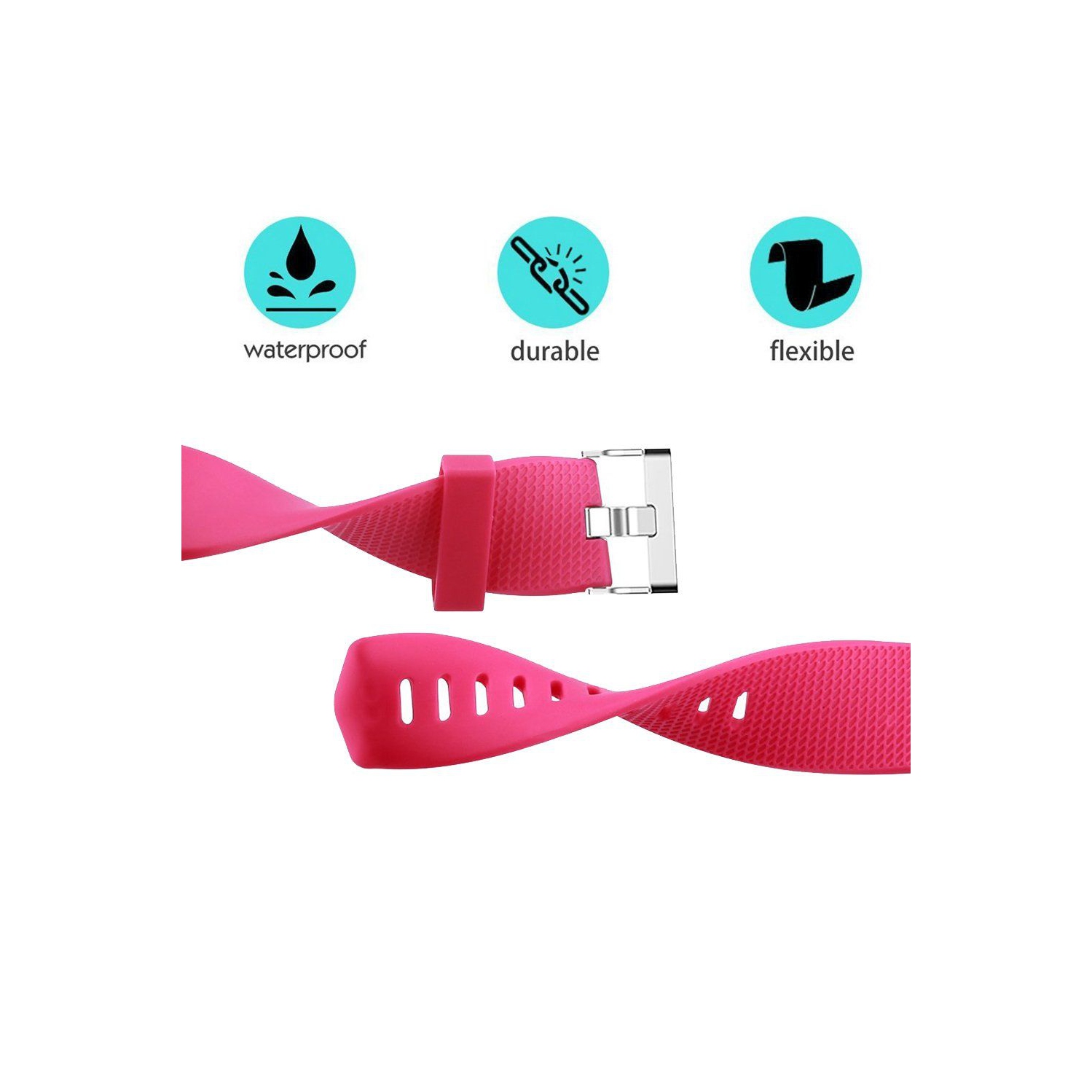 2 Pack For Fitbit Charge 2 Rubber Band Wristband Sport Strap