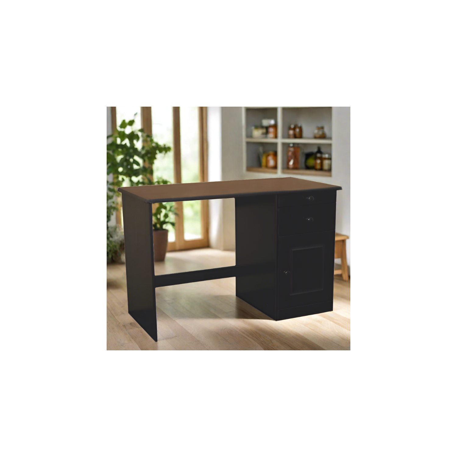 Desk Solid Wood Soft Close Drawers Espresso