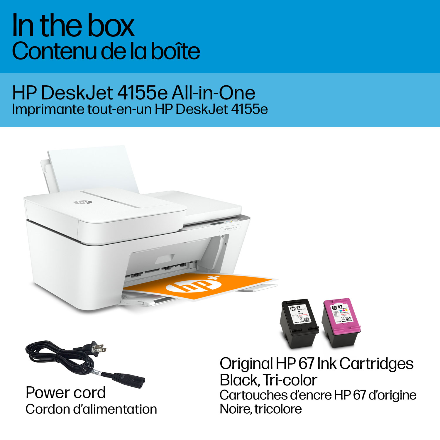 Imprimante tout-en-un HP DeskJet 4155e avec 3 mois d'instant Ink