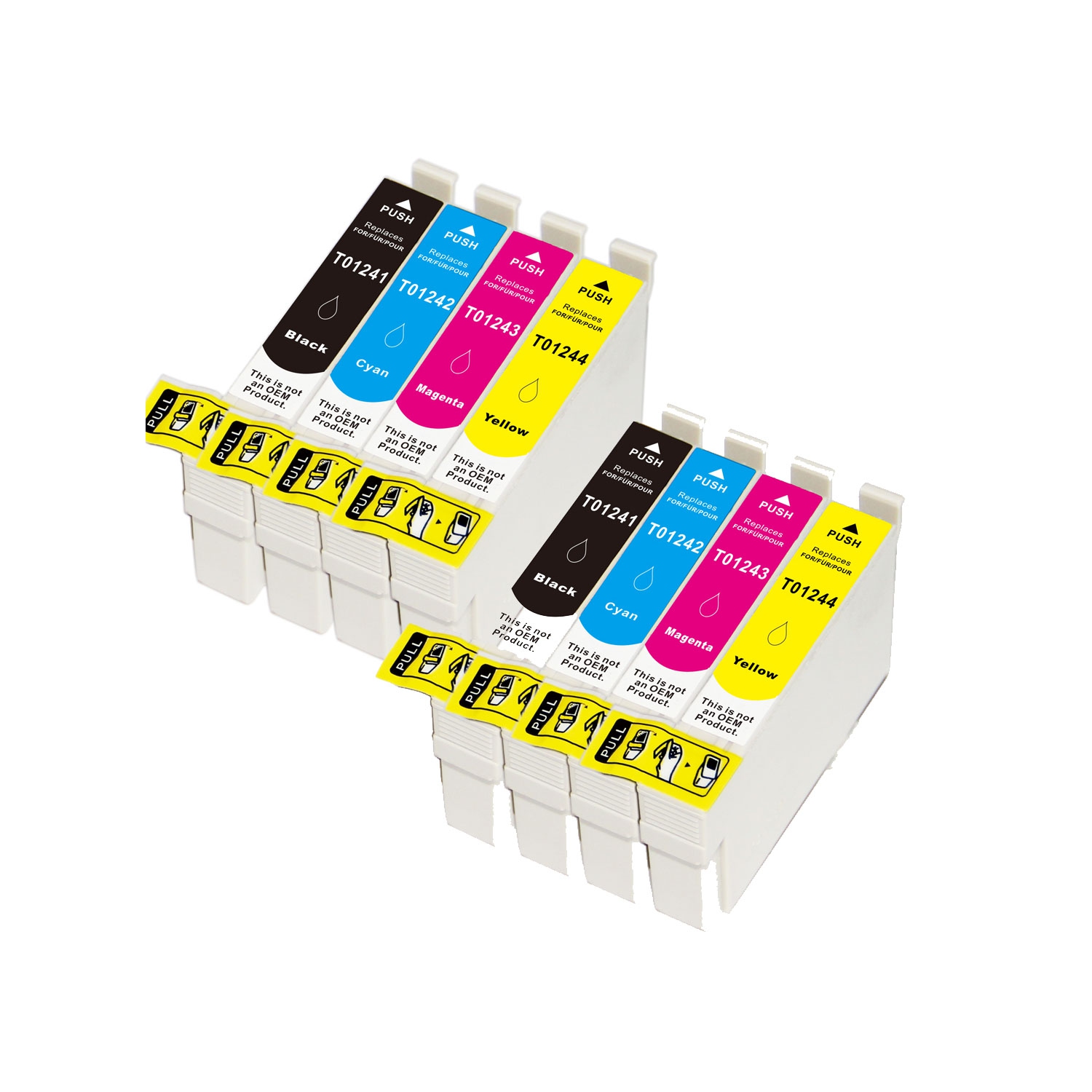 8 Ink T124 (BK/C/M/Y) Ink Cartridges compatible for Epson printer Printer T124XL