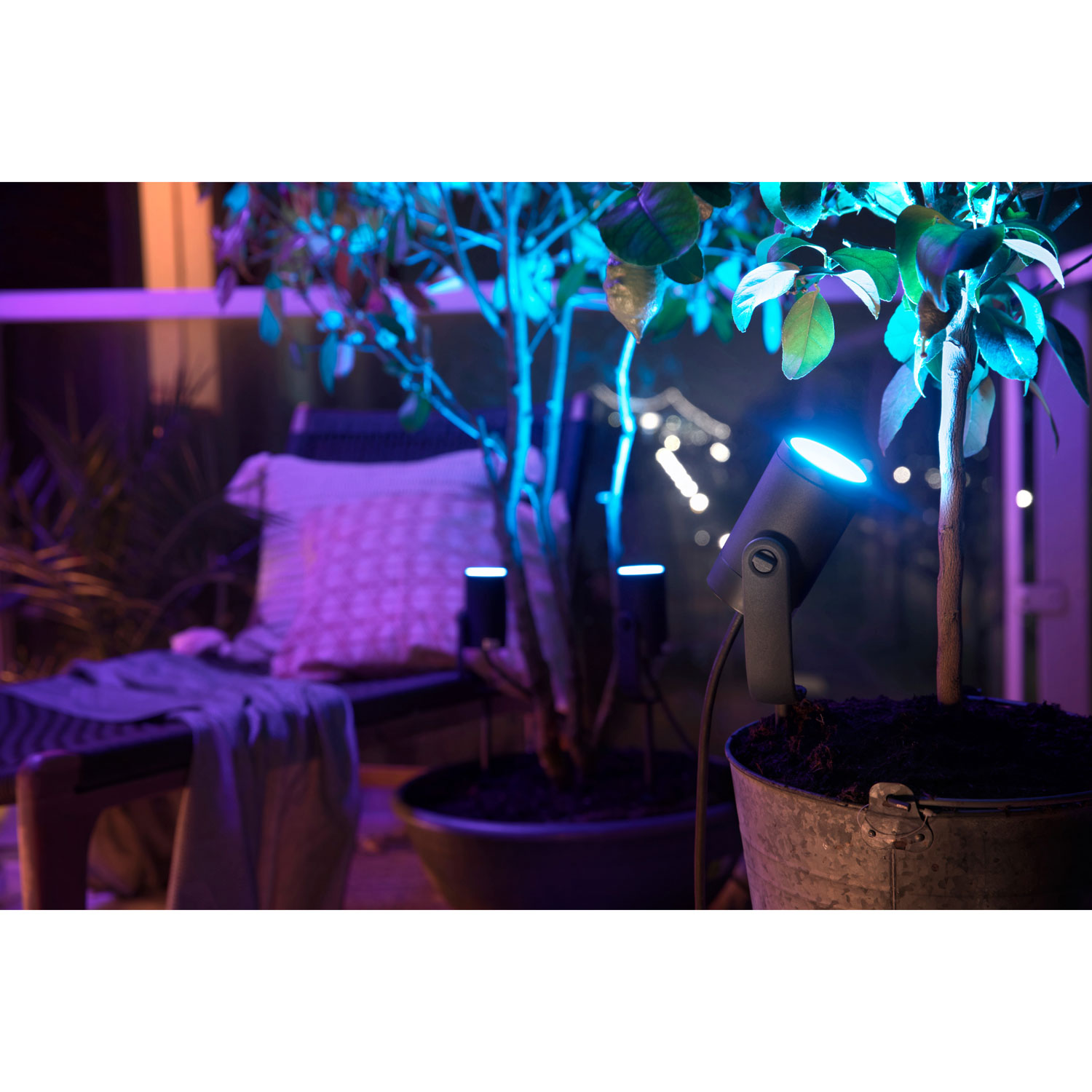 Philips Hue Lily LED Outdoor Spot Light Base Kit - 3 Pack - White & Colour Ambiance