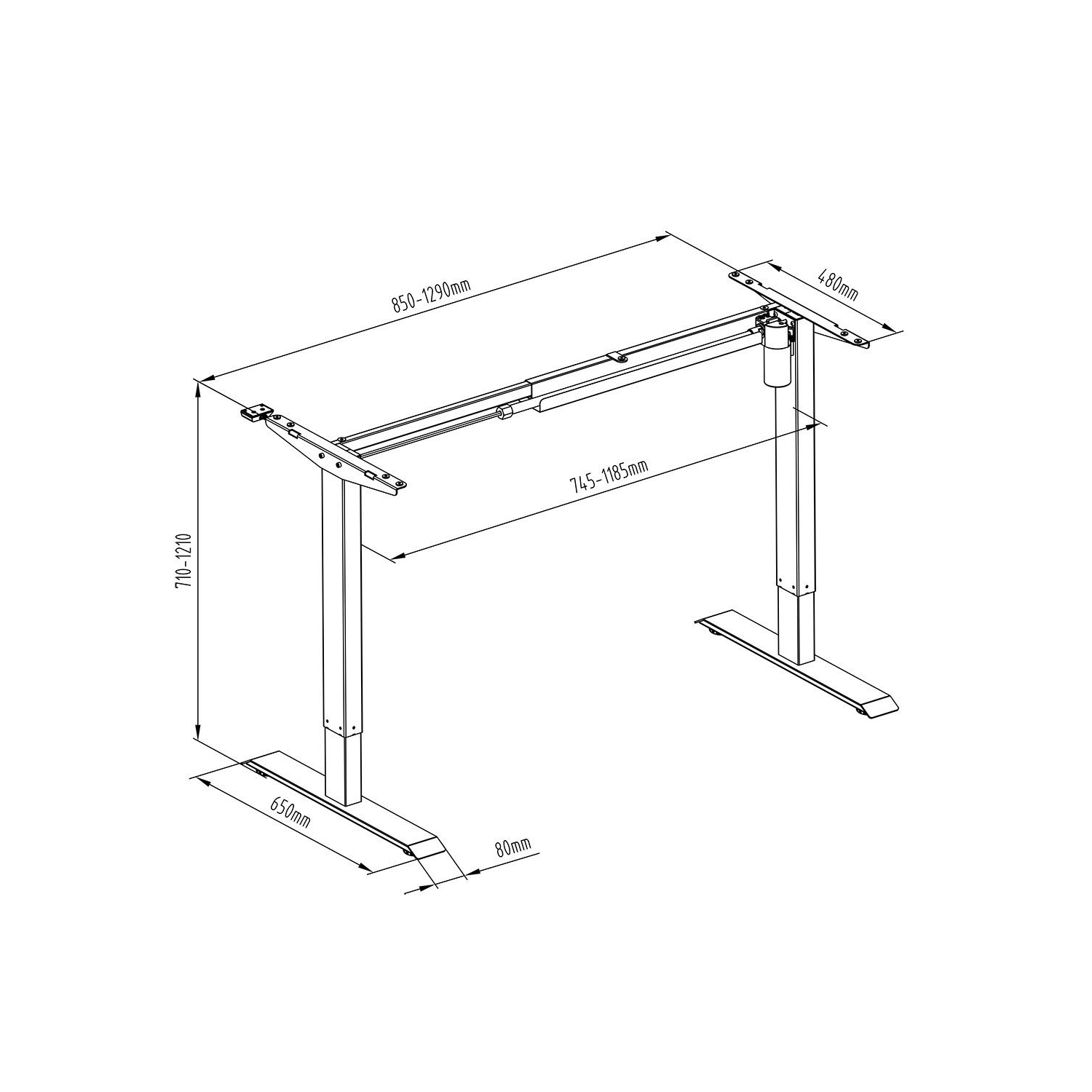 Haut de lit BeachOak47 de Boost Industries avec cadre motorisé à hauteur réglable BCH-FS48MII-WH