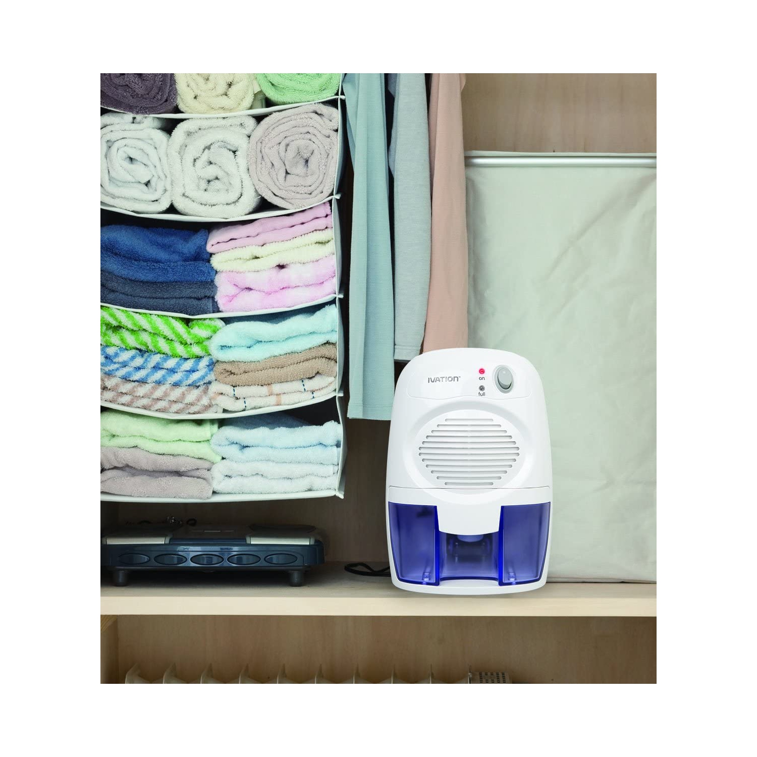 Ivation DehumMini Powerful Small-Size Thermo-Electric Dehumidifier - Quietly Gathers Up to 6oz. of Water Per Day - Great for Smaller Room, Cupboard,