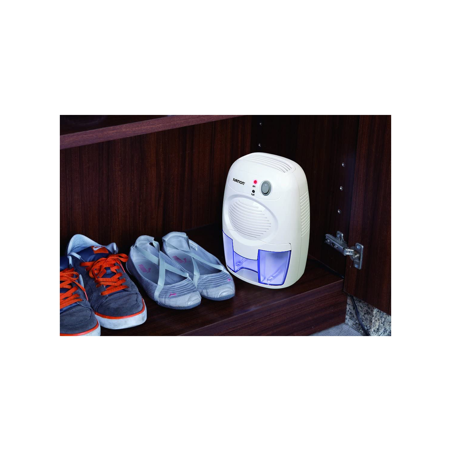 Ivation DehumMini Powerful Small-Size Thermo-Electric Dehumidifier - Quietly Gathers Up to 6oz. of Water Per Day - Great for Smaller Room, Cupboard,