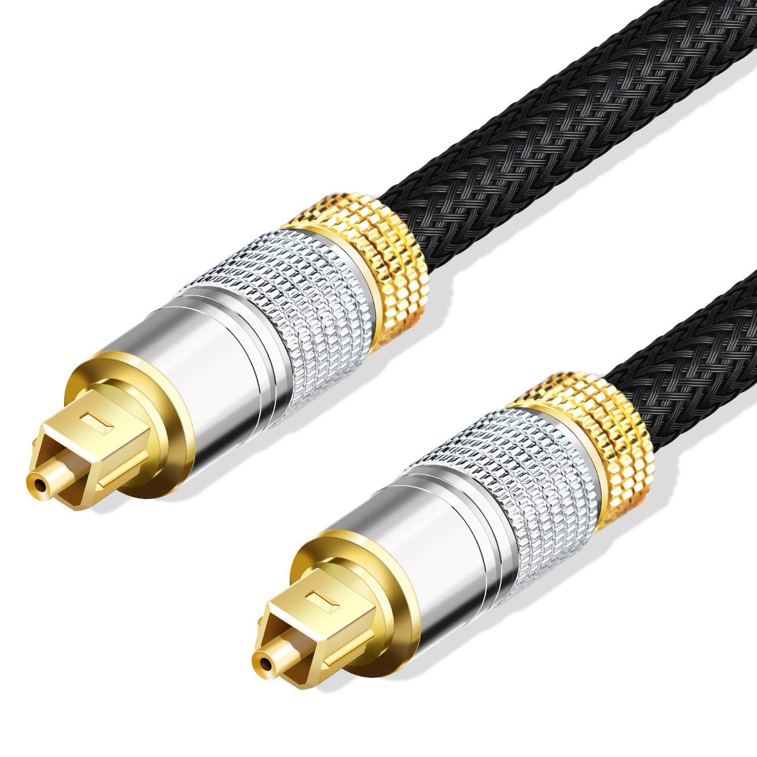 ISTAR 1.8M-5.9FT Digital Fiber Optical Toslink Cable Gold Plated Audio Lead for Home Theater, Sound Bar, TV, PS4,Xbox, Playstation (Nylon Braided)