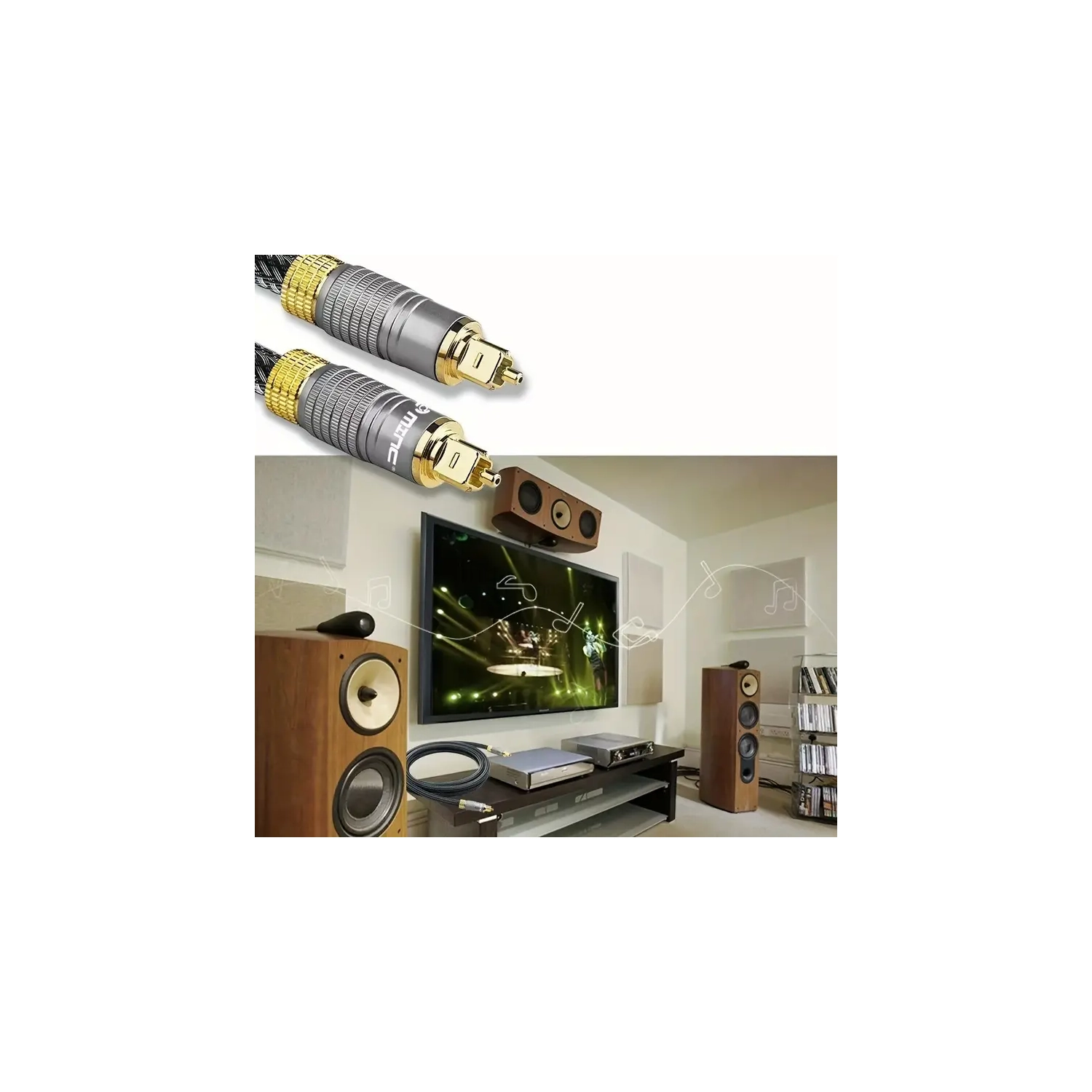 Câble toslink fibre numérique 1,8&nbsp;M-5,9 pi d'ISTAR – Câble audio plaqué or pour cinéma maison, barre de son, téléviseur, PlayStation