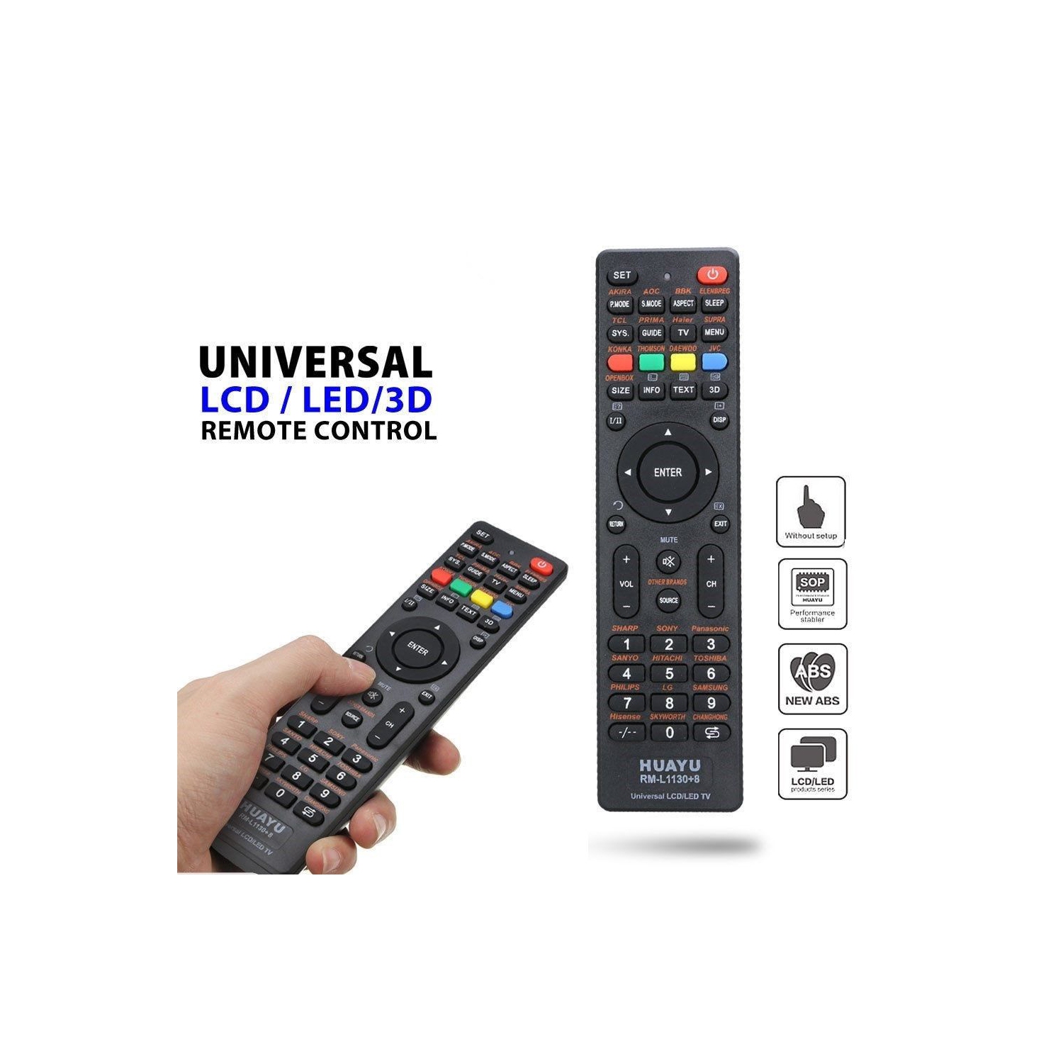 Télécommande universelle infrarouge de remplacement d’ISTAR pour téléviseur de Samsung, LG, Sony, Panasonic, Smart TV, HAIER, Toshiba, Philips, TCL,