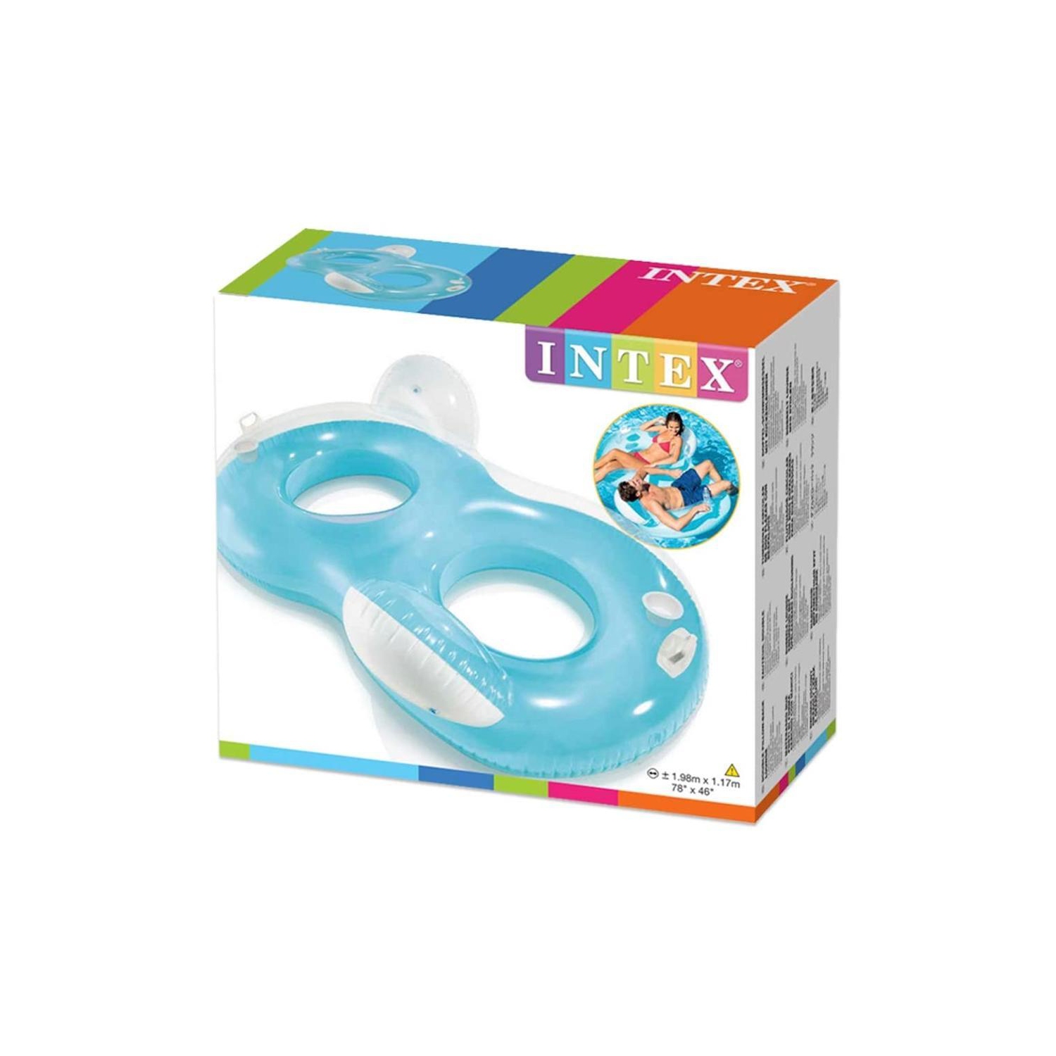 Intex - Fauteuil Gonflable Double pour Piscine, 78'' x 46'', Turquoise