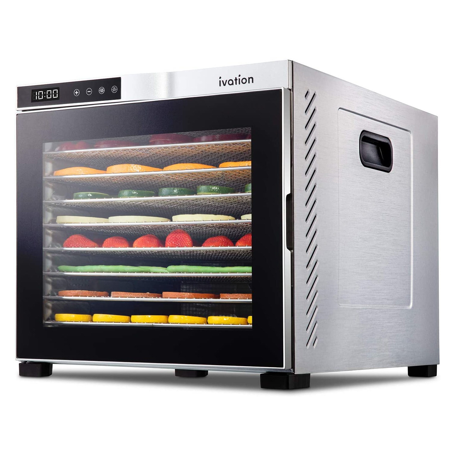 Ivation 10 Tray Premium Stainless Steel Electric Food Dehydrator Machine 1000w for Drying Beef Jerky, Fruits, Vegetables & Nuts