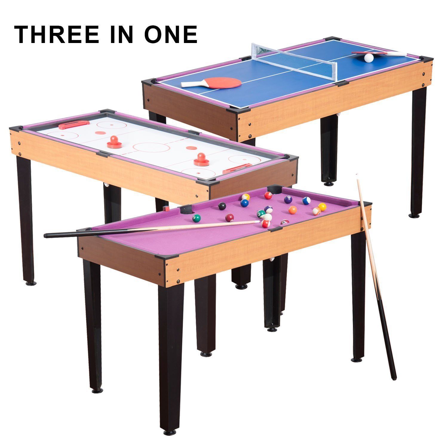 Ensemble de hockey pneumatique de table de tennis de table multi-usage 3-en-1 de Soozier