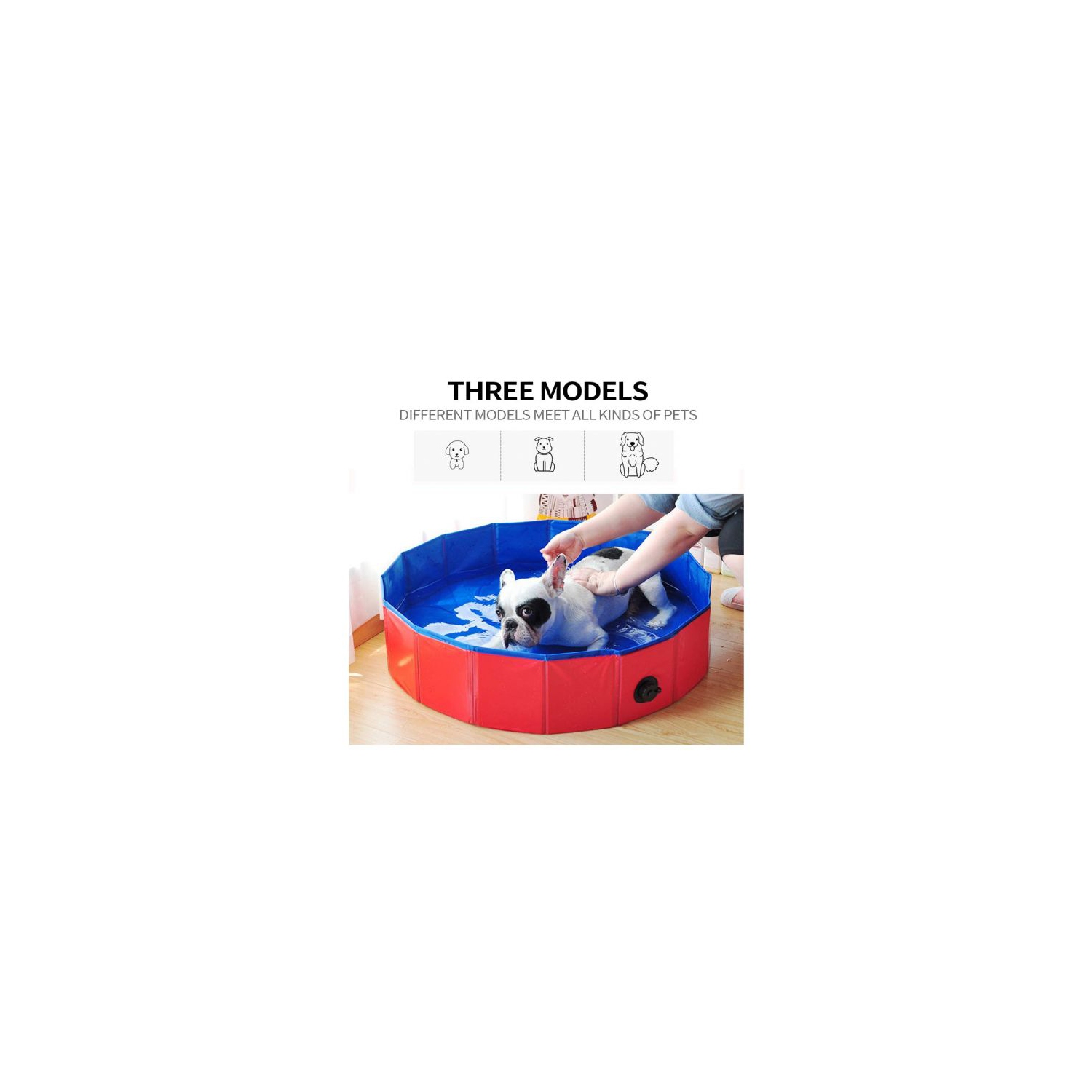 Bain de chien pliable 63" chien de bain chien de bain piscine de bain Kiddie piscine pour chiens chats et enfants L