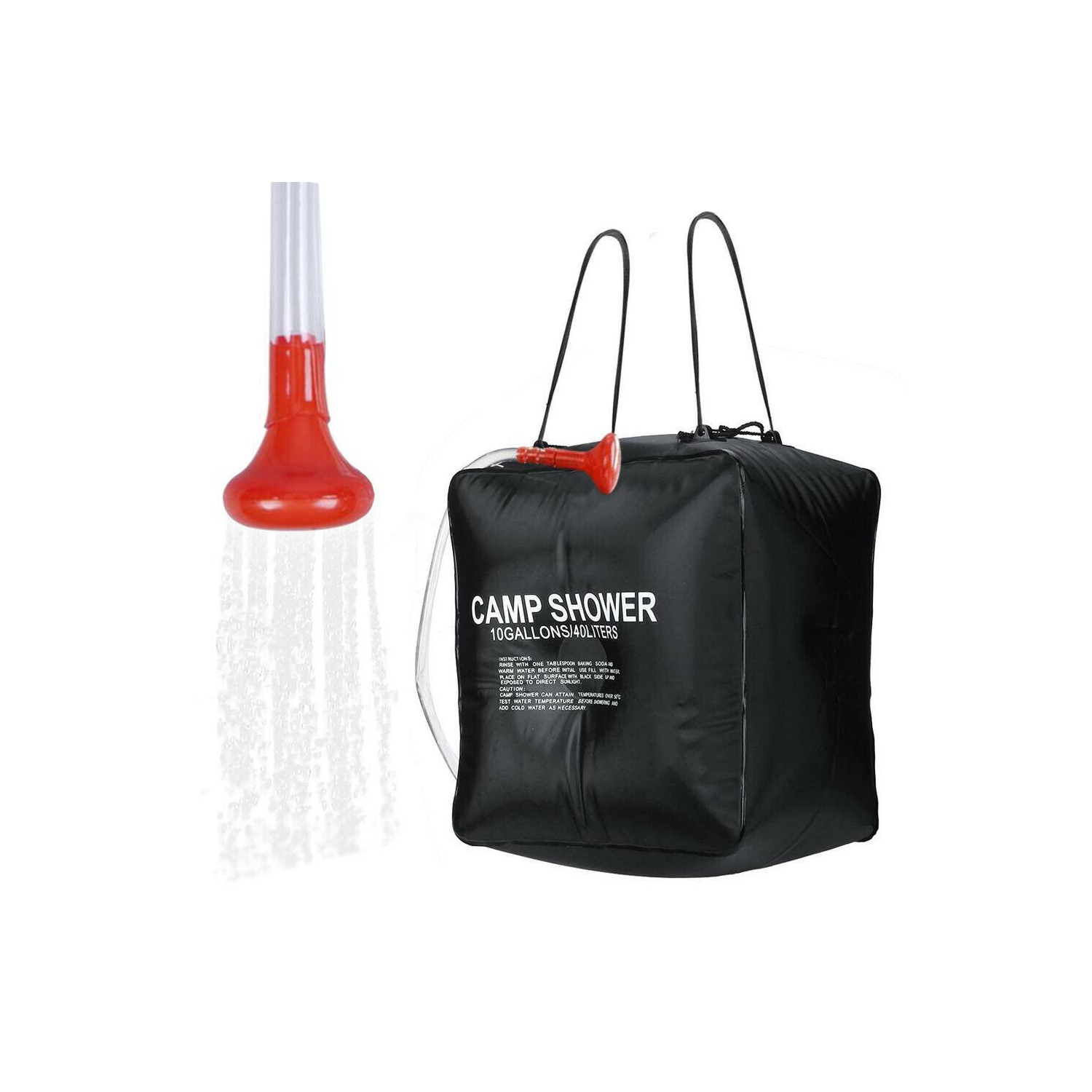 ISTAR 10 Gallon / 40L Solar Shower Bag, Solar Heating, Camping, 45 ° C Hot Water Shower Bag, Hiking, Mountaineering