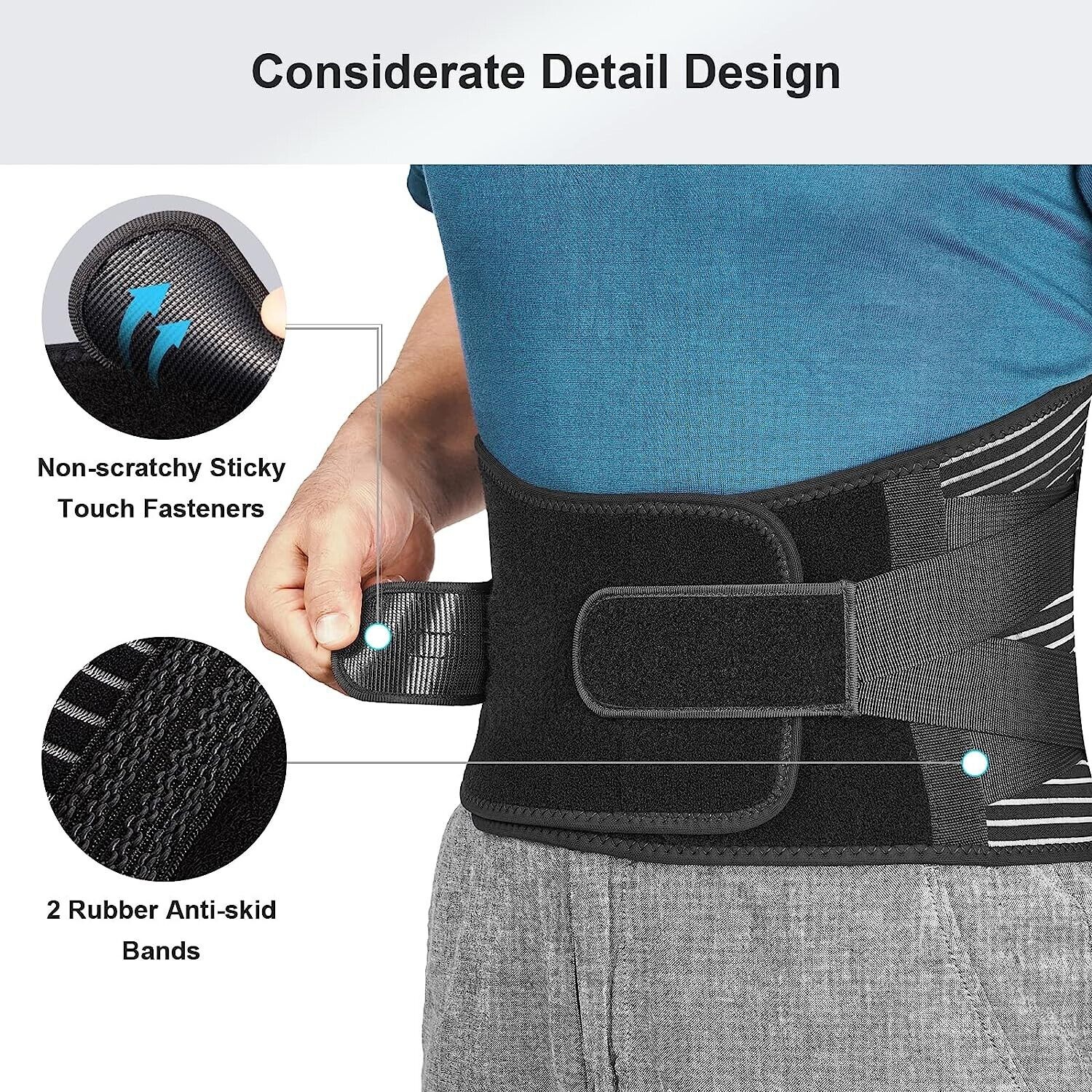 ISTAR Lumbar Support Belt for Lower Back Pain Herniated Disc, Sciatica, Scoliosis, Posture Corrector for Women and Men with Removable for Heavy