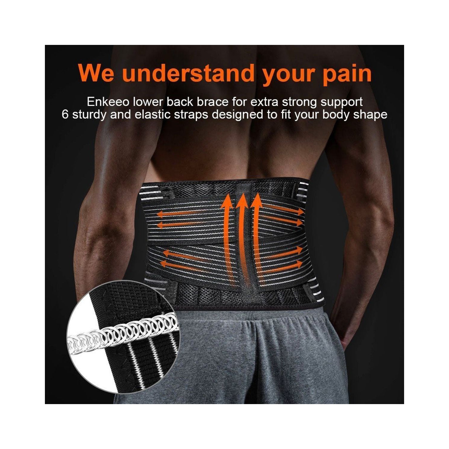 ISTAR Support lombaire Ceinture lombaire Double Pull Ceinture ajustable TG UNISEX