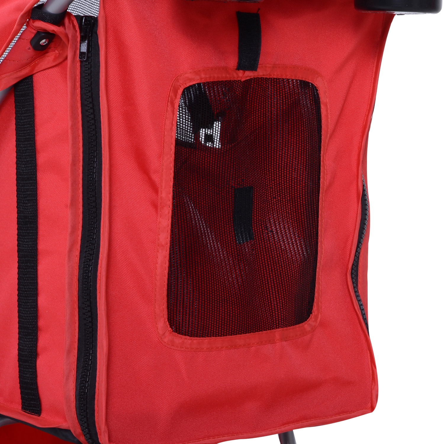 PawHut Pet Stroller Foldable Cup Holder with Storage 4 Wheels Red