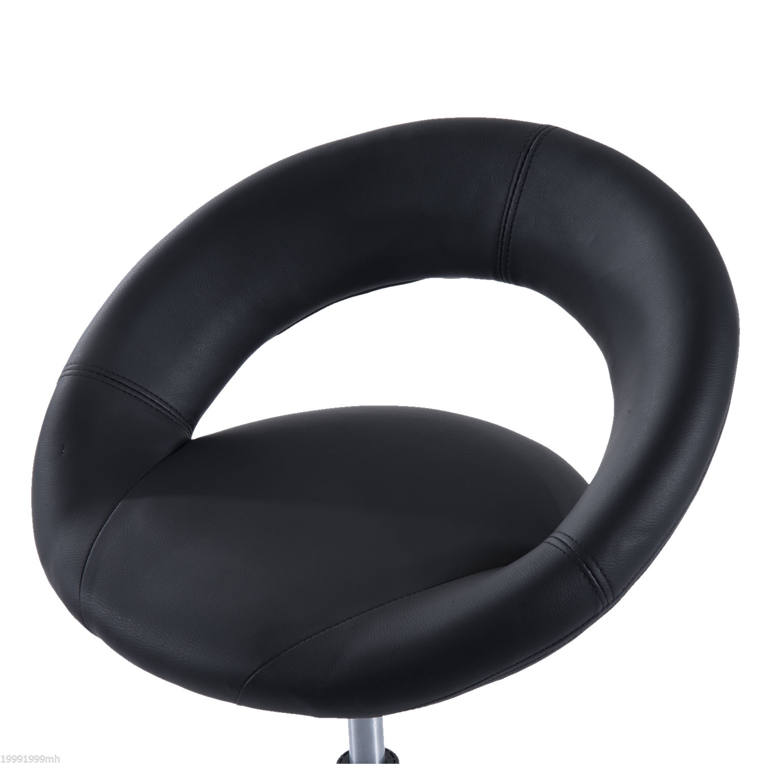 HoMCOM – Tabouret de bar pivotant moderne et pivotant salon hydraulique, style pub, massage Spa Tattoo, noir et chrome