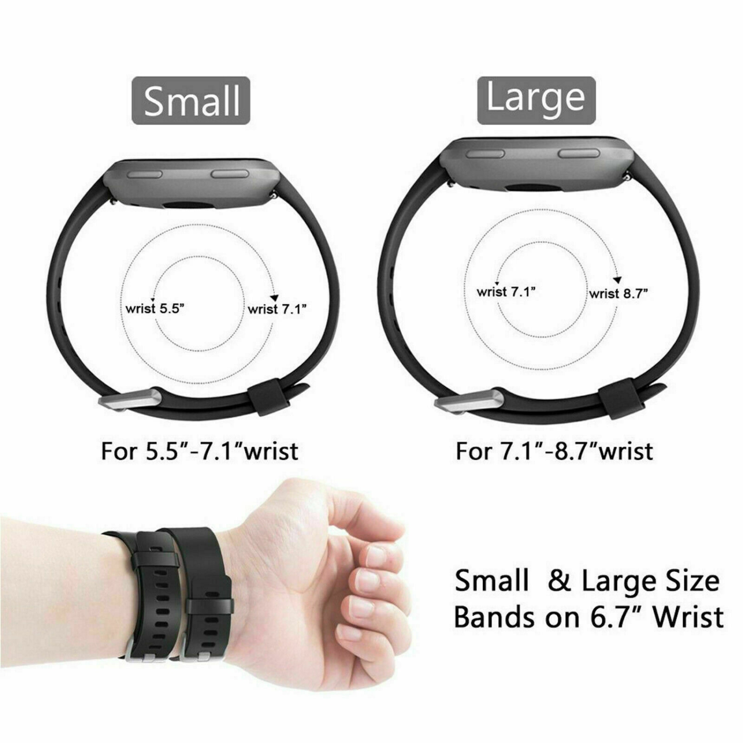 2 Pack Wristband Sport WatchBand Replacement Bracelet Strap For Fitbit Versa Lite 2 SE