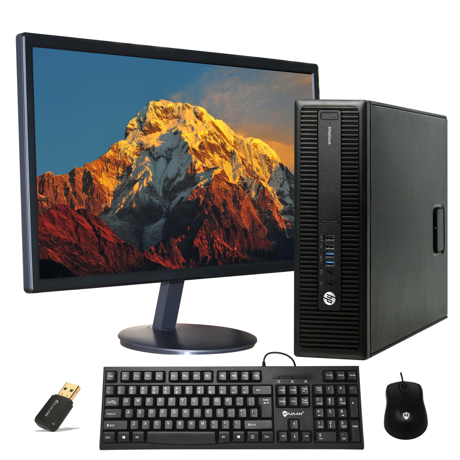 Refurbished - HP EliteDesk 800 G1 SFF Business High Performance Desktop PC Dual(2) 24" Monitor Intel Core i5 4570@3.2GHz 8GB DDR3 RAM 512GB SSD
