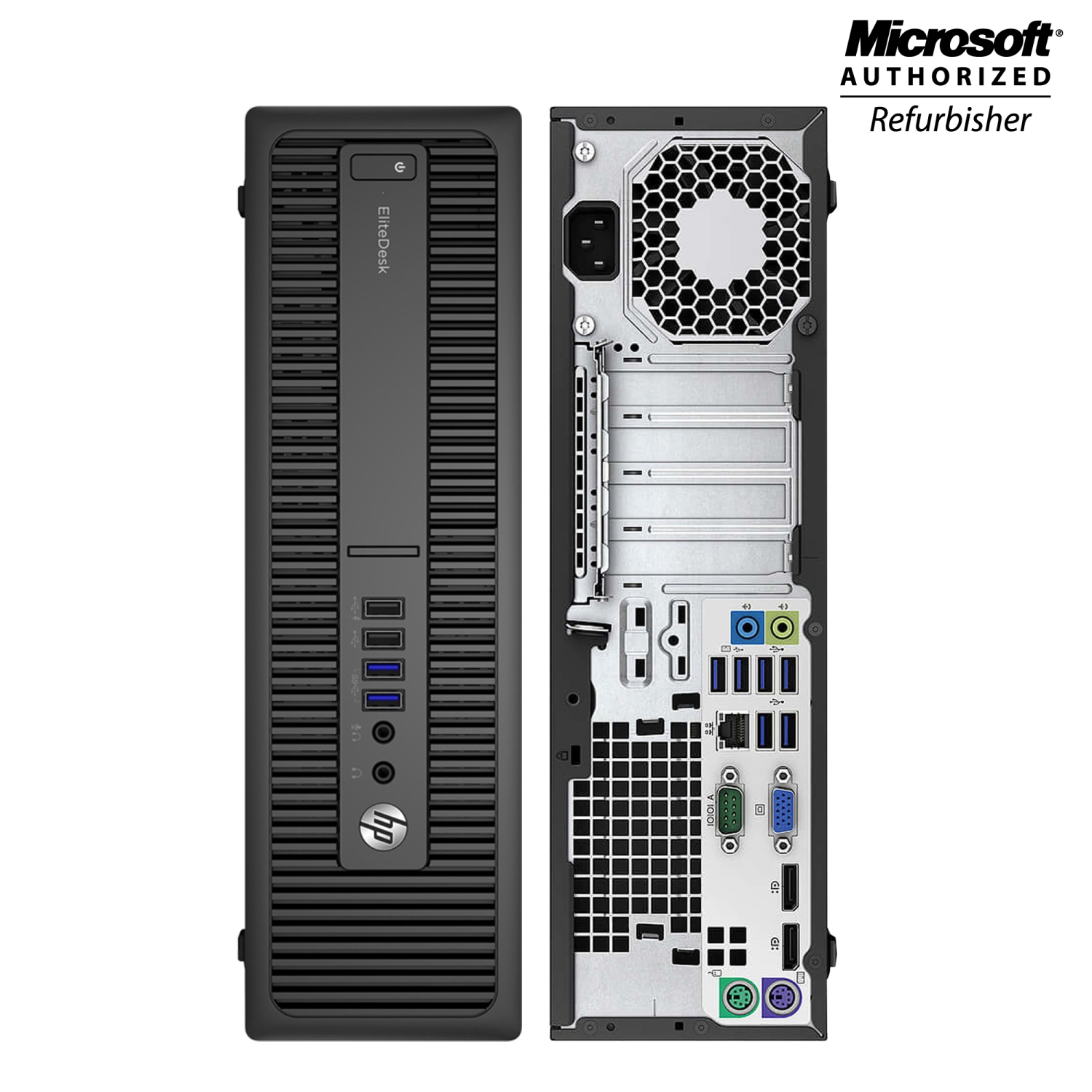 Refurbished - HP EliteDesk 800 G1 SFF Business High Performance Desktop PC Dual(2) 24" Monitor Intel Core i5 4570@3.2GHz 8GB DDR3 RAM 512GB SSD