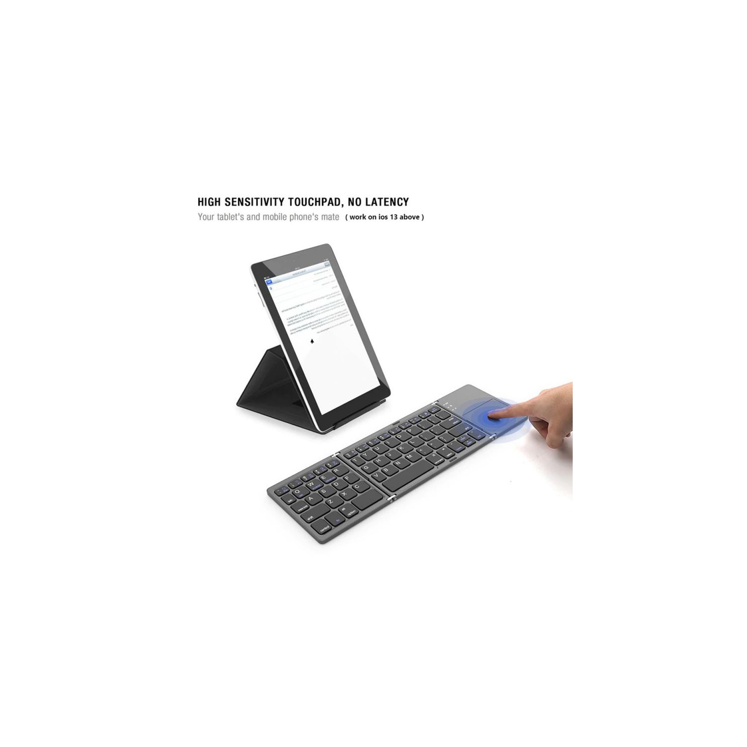Acheter Mini clavier pliant pavé tactile Bluetooth 3.0 clavier sans fil  pliable pour Windows,Android,ios tablette ipad téléphone