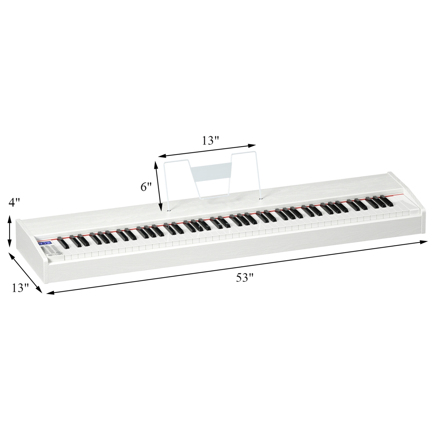 Gymax 88 Key Portable Full Size Digital Piano MIDI Keyboard w/ Pedal White  