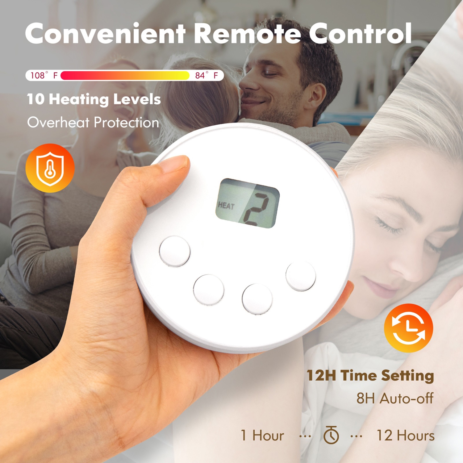 Gymax Twin/Queen/King Size Electric Heated Mattress Cover Pad w/ 8 Hours Auto Off