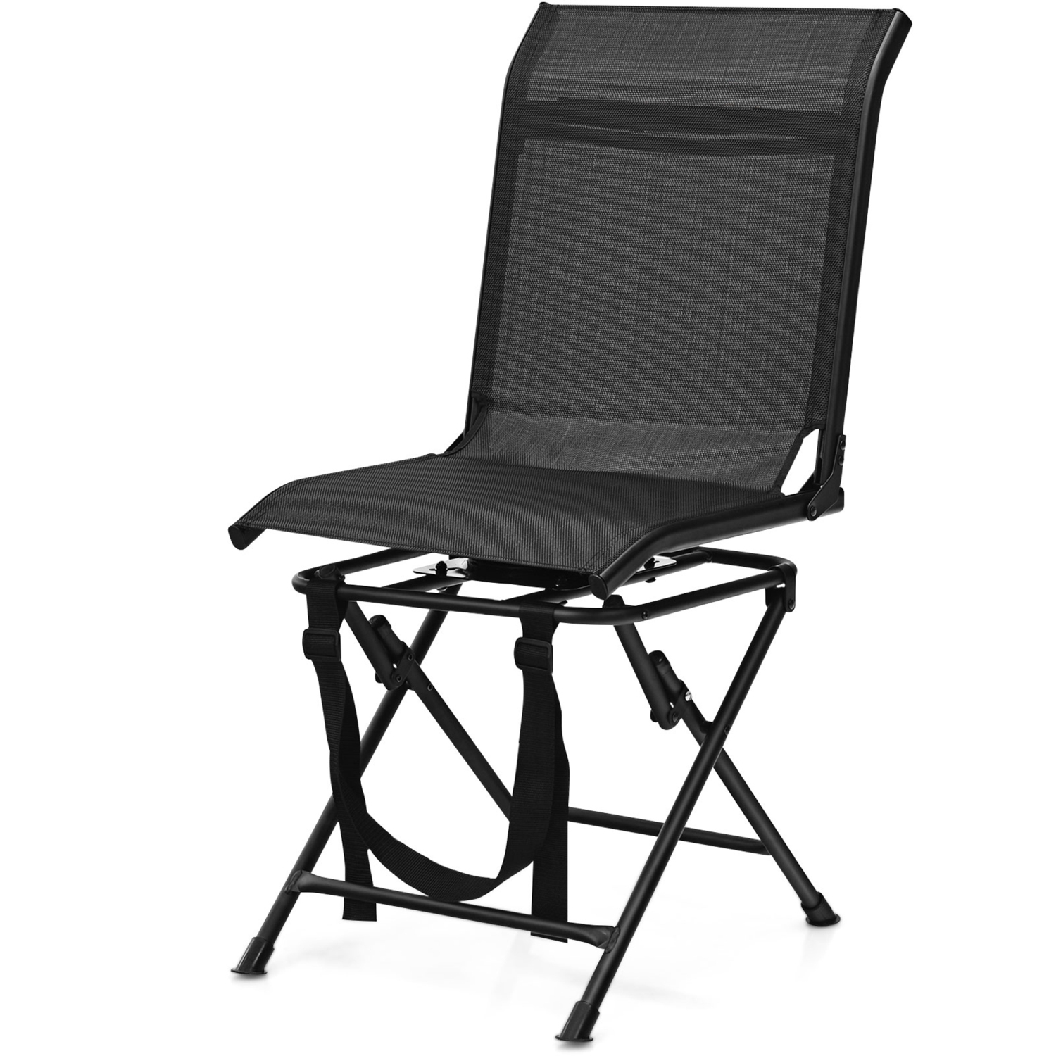 Gymax Folding 360° Silent Swivel Hunting Chair Blind Chair All-weather Outdoor