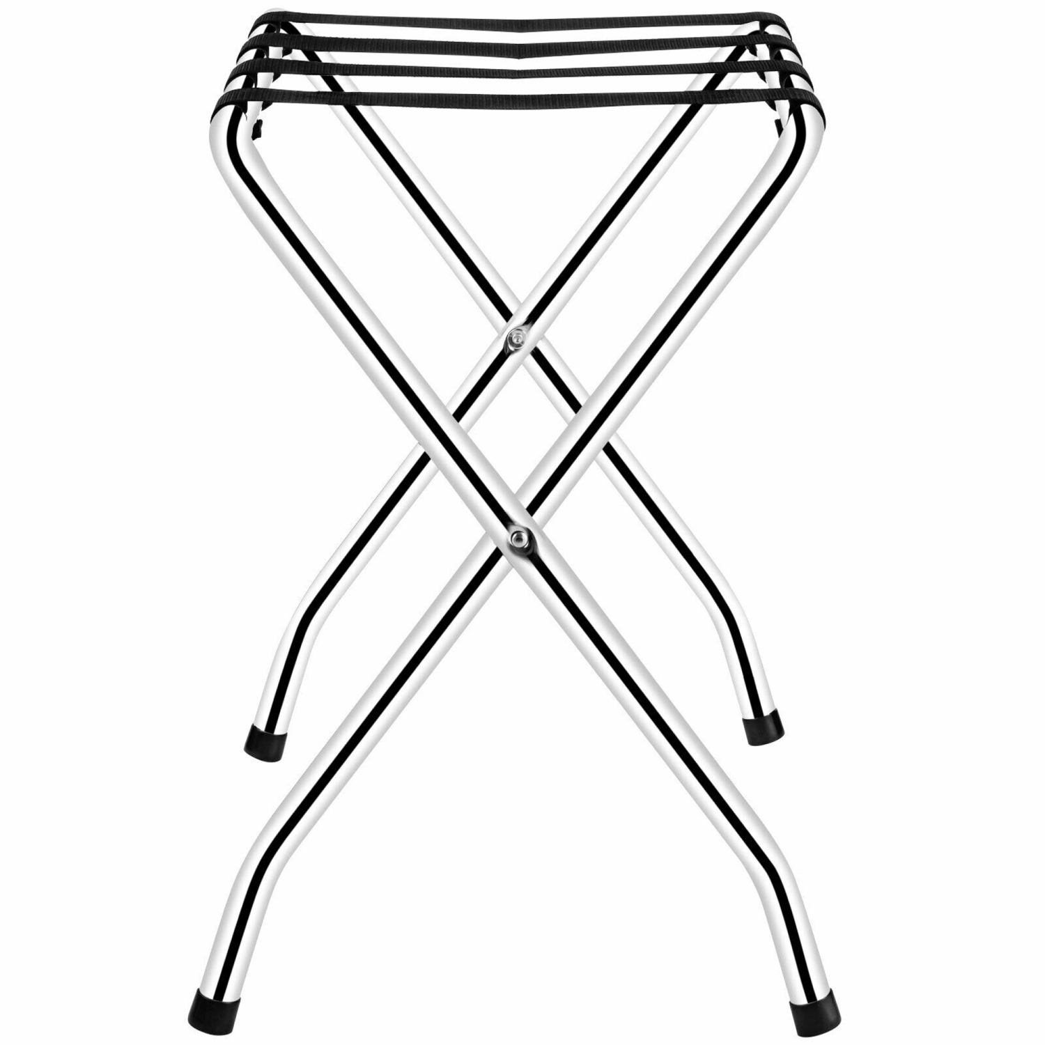 Gymax Folding Luggage Rack Chromed Metal Suitcase Holder Shelf for Home Hotel