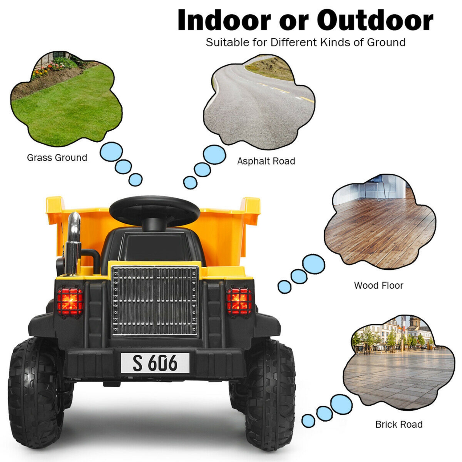 Gymax 12V Battery Kids Ride On Dump Truck RC Construction Tractor w/ Electric Bucket