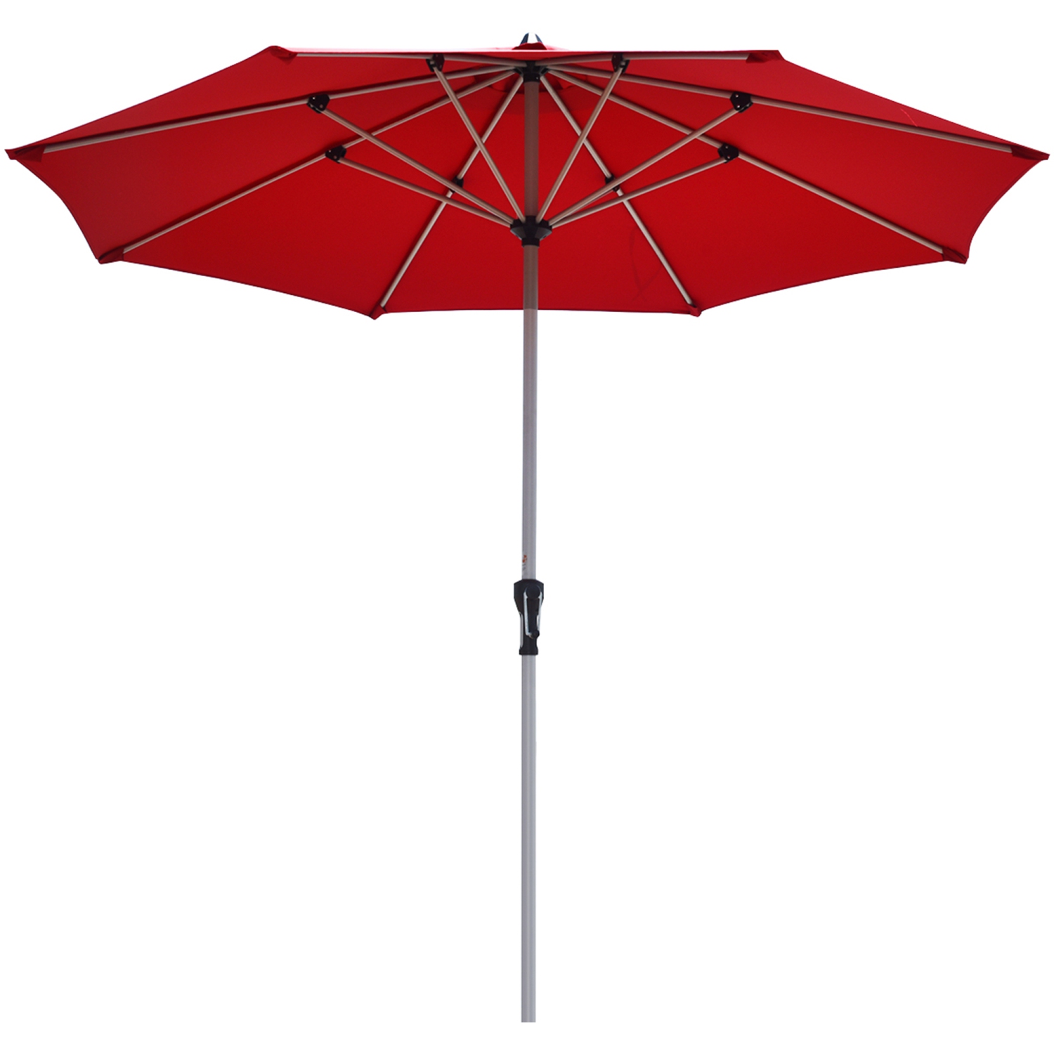 Gymax 9Ft Patio Outdoor Umbrella Market Table Umbrella w/ Crank 8 Ribs Burgundy