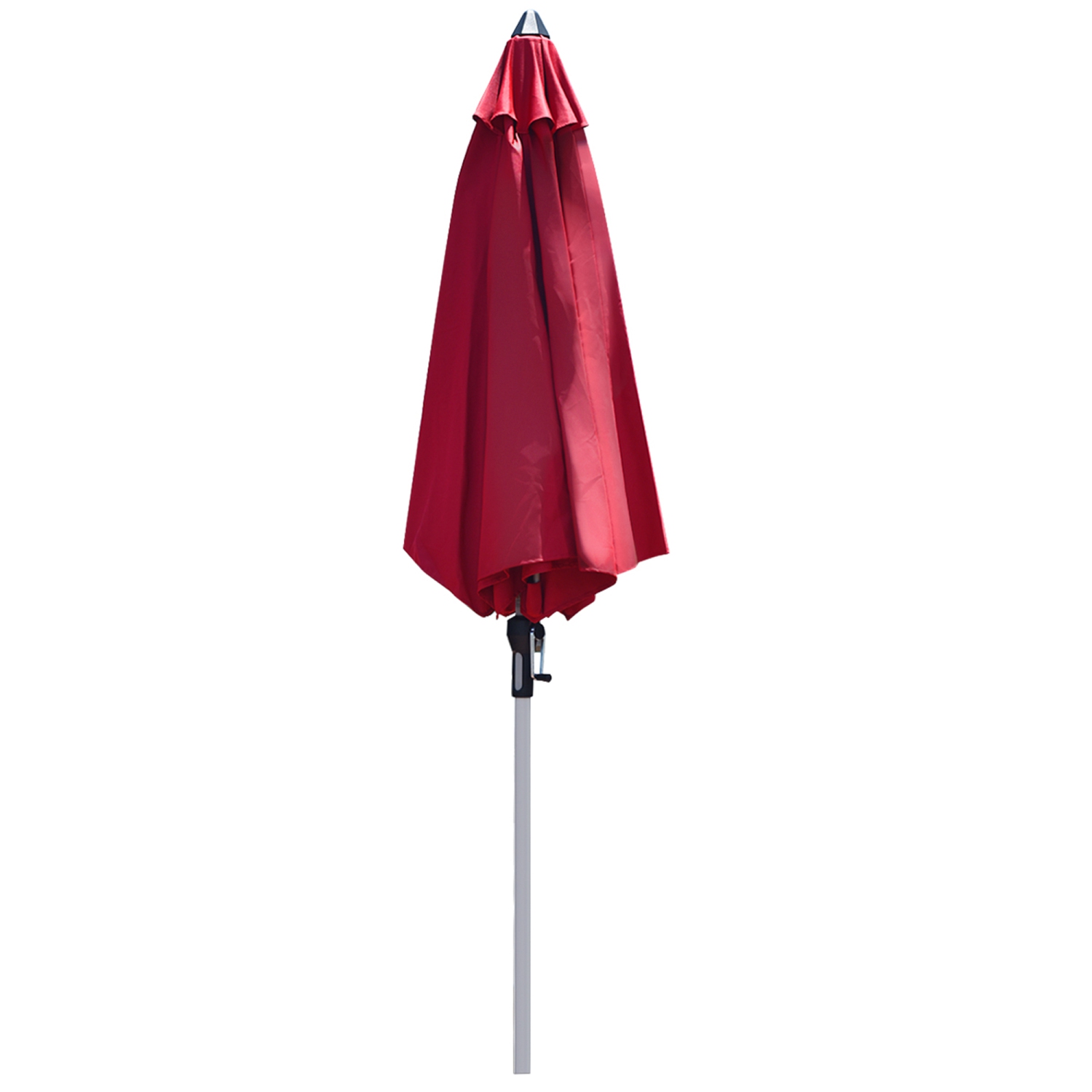 Gymax 9Ft Patio Outdoor Umbrella Market Table Umbrella w/ Crank 8 Ribs Burgundy