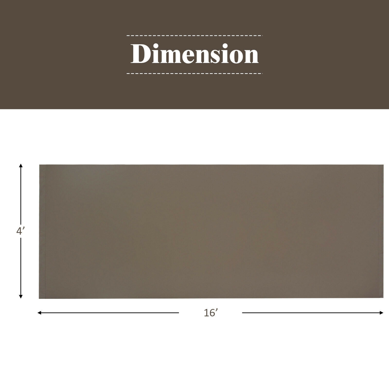 Gymax 2PCS 16x4 Ft Universal Replacement Canopy for Pergola Structure Sun Awning Brown