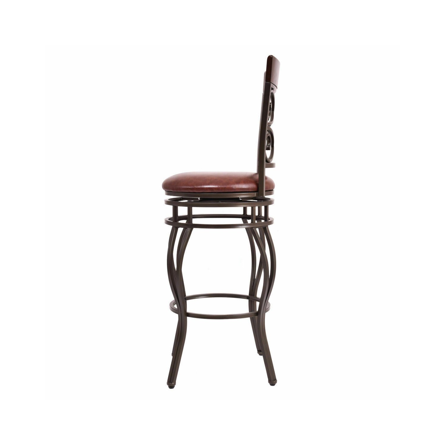 Gymax 2PCS Retro Swivel Bar Stools w/ Padded Seat Home Kitchen Pub Bistro